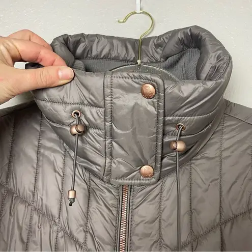 Bernardo Stylish Pewter Primaloft Quilted Puffer Winter Jacket Size L