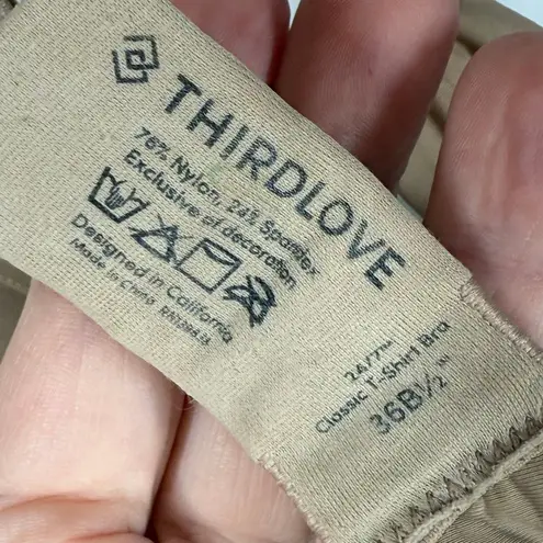 Thirdlove 24/7 tan classic t shirt bra size 36 B 1/2 3oz