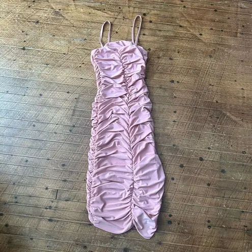 Club L London ruched bodycon blush pink mini dress