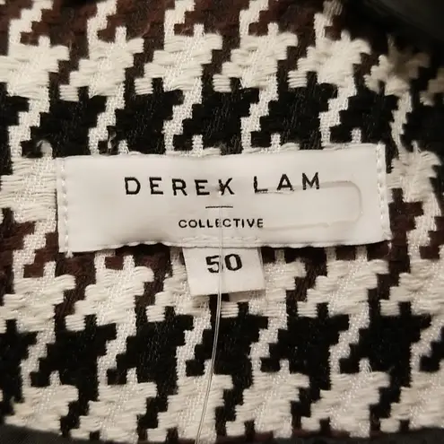 Derek Lam đź’• COLLECTIVEđź’• Houndstooth Bell Sleeve Coat Black White Brown 50 NWOT