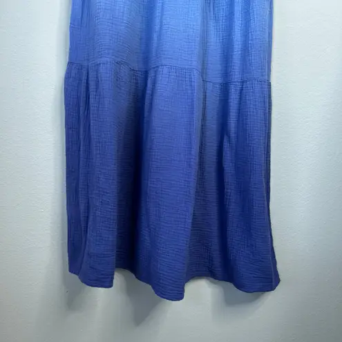 Marine layer Corinne Sleeveless Double Cotton Maxi Dress Navy Dip Dye Small 2024