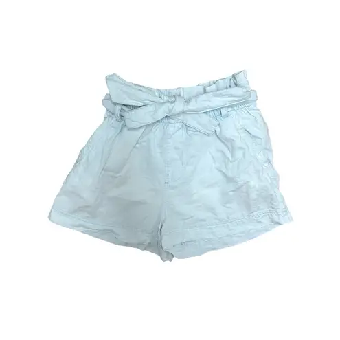 Pact Denim Chambray Paper Bag Shorts Size XS Organic Cotton Light Blue