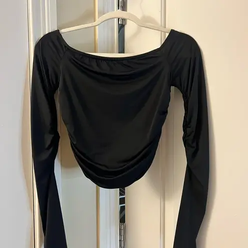 Edikted Black Long Sleeve Off-The-Shoulder Women's Top