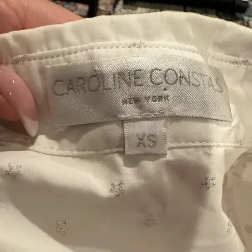 CAROLINE CONSTAS AMBROSE WHITE WESTERN STYLE BUTTON DOWN BLOUSE SIZE XS