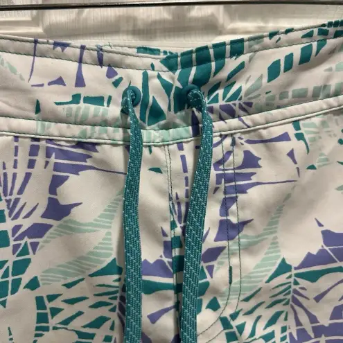 Columbia  PFG Women’s Large Pull On‎ Shorts Elastic Waist Tie Front Purple Teal