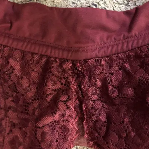 Auden Bralette Womens 4X Used Lightly Lined Burgundy Lace Wireless