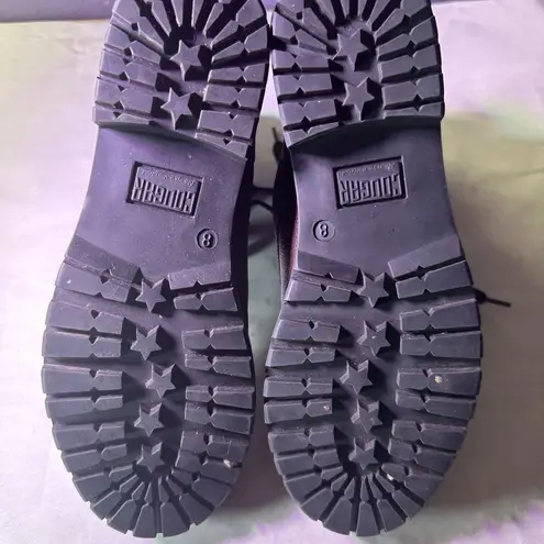 Cougar Brown Leather Combat Boots Size 8