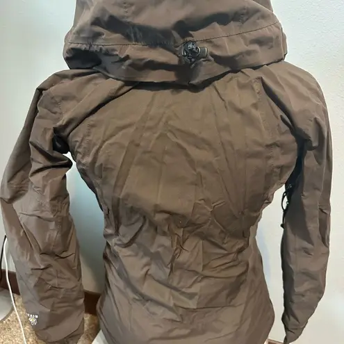 Mountain Hardwear  Womens XS Brown Rain Jacket Hooded