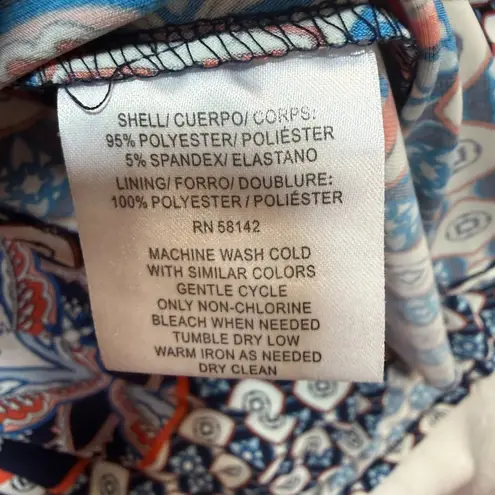 Maggy London M Handkerchief Blue Midi Dress Boho Summer Formal Abstract Flowy