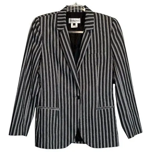 Bloomingdale's Striped Collared One Button Blazer Jacket – Chic Summer Must