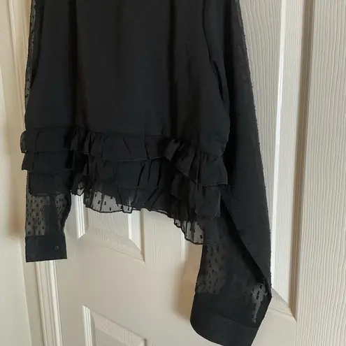 Black Ruffled Women's Top size X