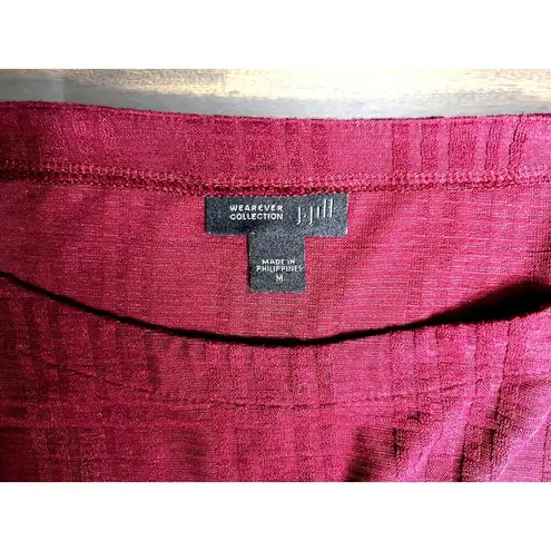 J. Jill M Wearever Collection Red Textured Knit Tunic Dress Minimalist Academia Size M