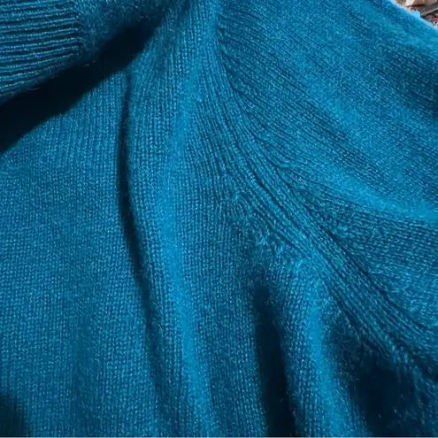 Halogen blue teal 100% cashmere cardigan oversize wide vneck sweater : Box L01: Size undefined