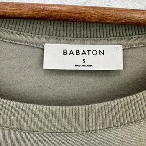 Babaton Aritzia Tunic Top Sage Green 3/4 Sleeve Round Neck Casual Relaxed Chic