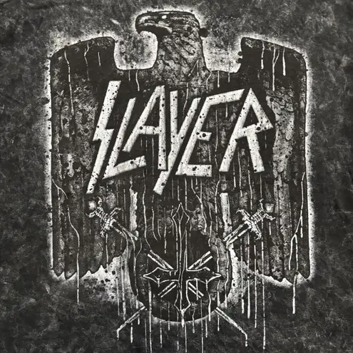 Slayer Eagle Statue Thrash Metal Band Mineral Wash T-Shirt Size Large