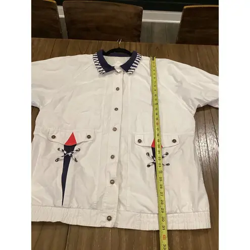 Current Seen Vintage White Gold Button Jacket Nautical windbreaker Bomber 1X