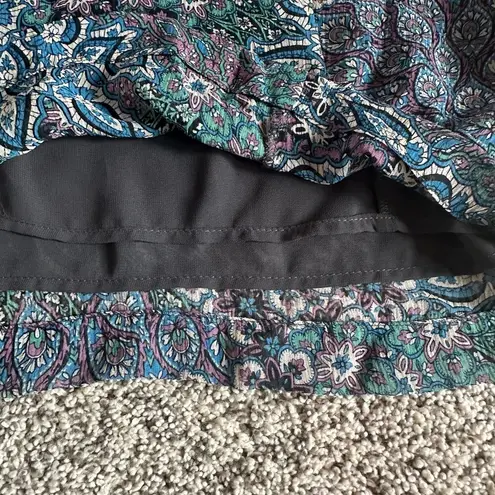 Classiques Entier blue & purple paisley short-sleeve silk top size S