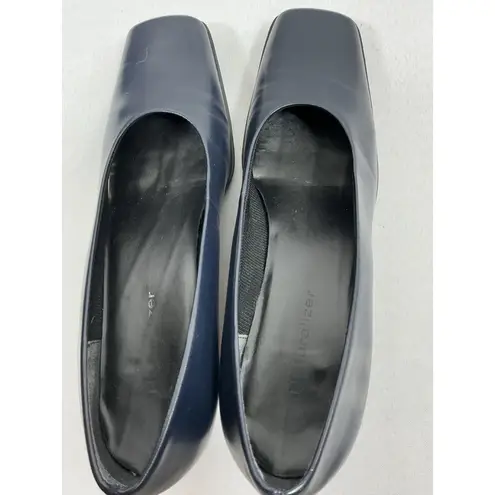 Womans Naturilizer Slipon Pumps 8 M Navy Block Heel Square Toe Blue