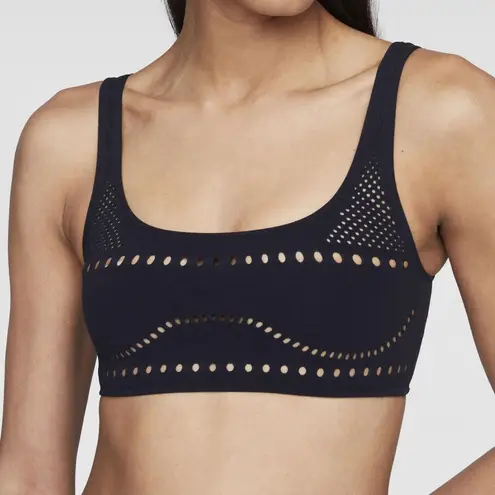 Stella McCartney Stellawear Crop Bra Womens XS/S Black Perforated Swimwear NEW