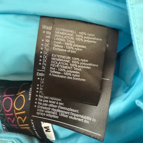 Burton DryRide Snowboard Ski Snow Pant Womens Medium Blue Outdoor Pockets Active