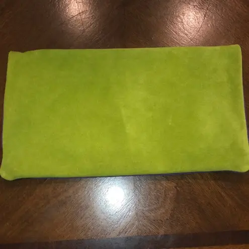 Uno Alla Voila Leather Purple & Green Agate Suede Clutch