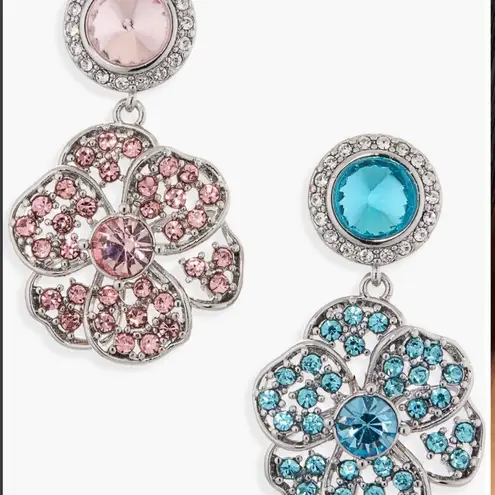 Kurt Geiger Mismated Floral Drop Earrings