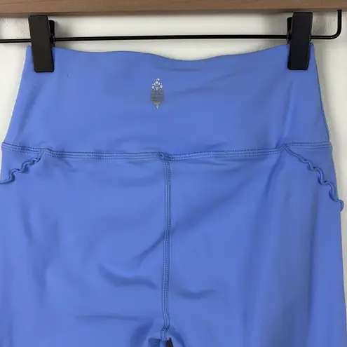 Free People Movement Hearts Aflutter Leggings Purple Ruffle High Waist Womens XS Blue