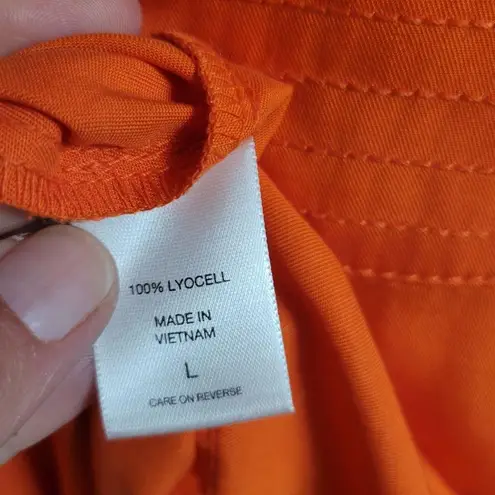 Ny&co NY& orange faux wrap shirtdress size large