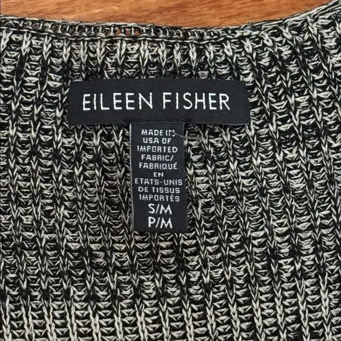 Eileen Fisher  Grey Short Sleeve Open Knit Kimono Duster Cardigan Size SM
