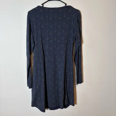 Kuhl KÜHL Vega Long Sleeve Wrap Dress Navy Print Size Medium