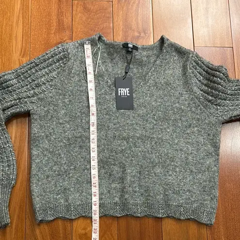 Frye NWT  Gray V-Neck Sweater with Long Sleeves in size XL.