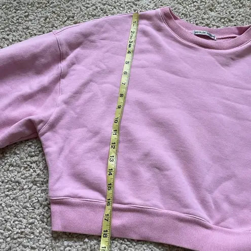 AGOLDE  bubblegum pink balloon sleeve cropped jersey sweatshirt