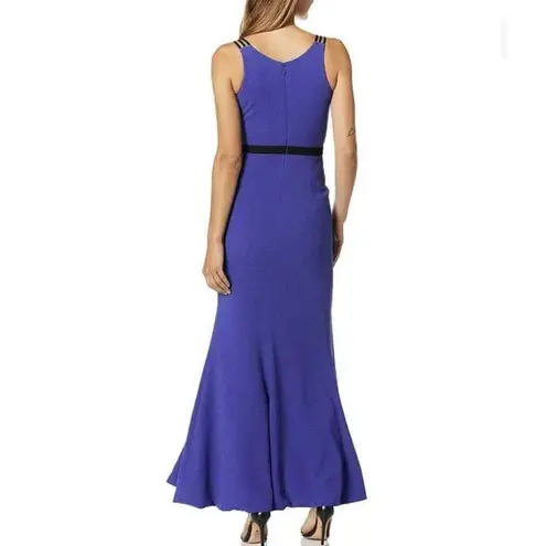 Dress the Population Semi Formal Dress Long Blue Sexy Plunge Neckline XXL New