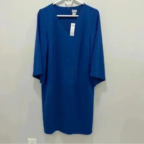 Chico's Chico’s Kimono-Sleeve V-Neck Dress In Blue Size 4/6 Chico’s Size 1