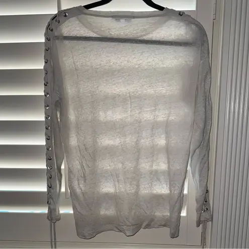 IRO Salim Lace Up Sleeve Linen Top Size XS