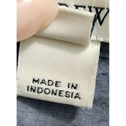 J.Crew Tunic Shirt Dress Long Sleeve Button Down Pocket Blue Size‎ S