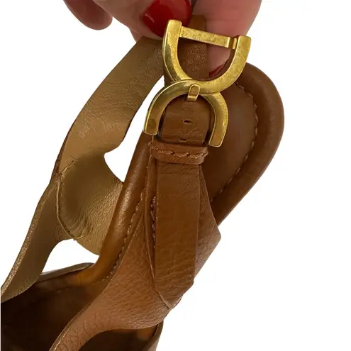 Chloé Chloe Brown Platform Sandals size 6.5 Renna Leather Ankle Strap Cork Wedge