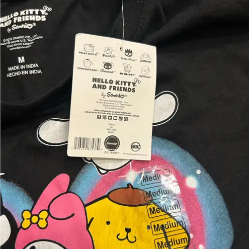 Sanrio NWT Hello Kitty & Friends Black Short Sleeve Crewneck T Shirt Tee Medium