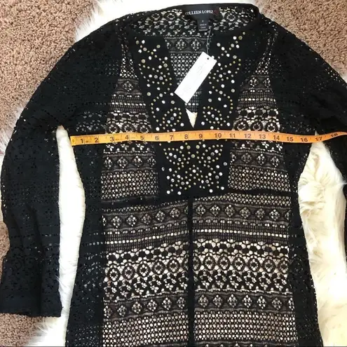 Colleen Lopez mesh lace floor length dress size 2 Black