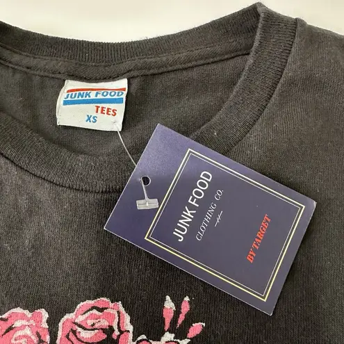 NWT Grateful Dead Shirt XS Black Concert Tee Neon Rock Band Junk Food T Shirt