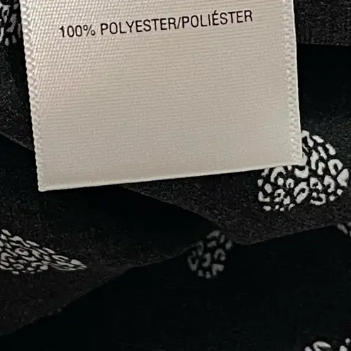 Jaclyn Smith Heart Print Roll Sleeve Blouse (Black) - Medium