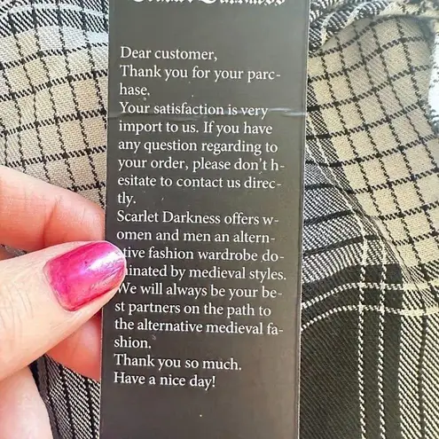 Scarlet Darkness Plaid Maxi Skirt M Lace Up Back Long Grunge Coquette Academia Black Size M