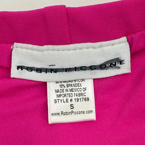 Robin Piccone Ava Bikini Bottom Size Small NEW High Waist Solid Pink Swim NWOT