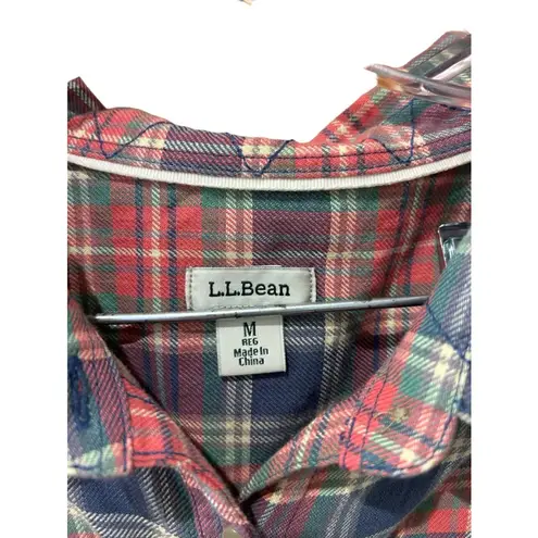 L.L.Bean Women's  Plaid Button Down Shirt - Size M - Red & Blue