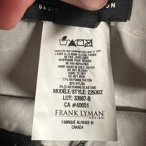 Frank Lyman Womens 12 Black Script Graffiti Writing Trouser Pant 226302