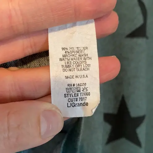 First Love NWOT star print tie-up oversized top, L