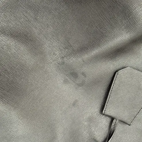 Tory Burch Robinson Black Leather Tote Bag Structured Shoulder Purse Work