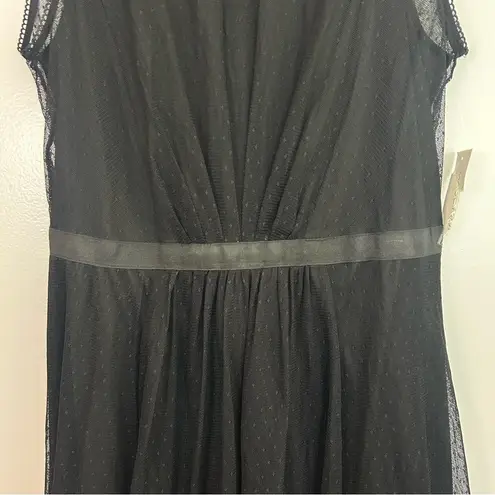 Maggy London NWT Black Mesh Illusion Sleeveless Dress Size 14