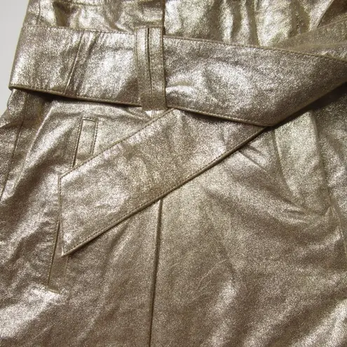 Sézane NWT Sezane Romeo Short in Golden Leather Belted Pleated Shorts 42 / 10