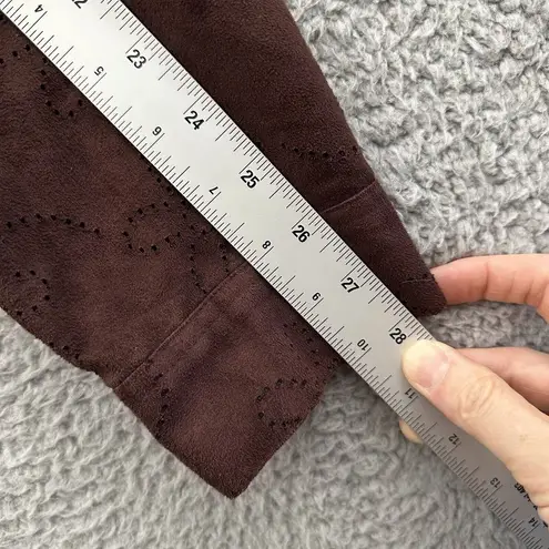 Sag Harbor Vintage Faux Suede Button Up Shirt Eyelet Grunge Western Retro Size L